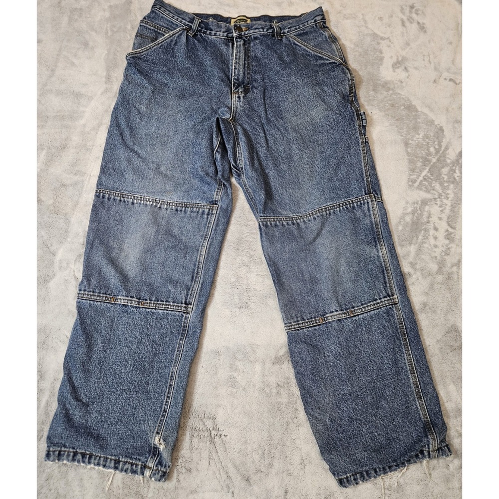 Vintage Saftbak Flannel Lined Double Knee Carpenter Jeans 34x30